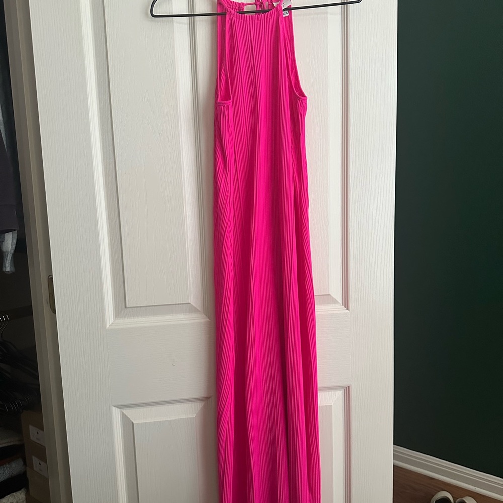 A New Day Bright Pink Pleated Dress